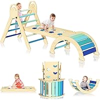 Pikler Triangle Set, Montessori Climbing Set, Baby Climbing Playset Toys Indoor, Jungle Gyms for Toddlers Ages 1-4, Toddler C