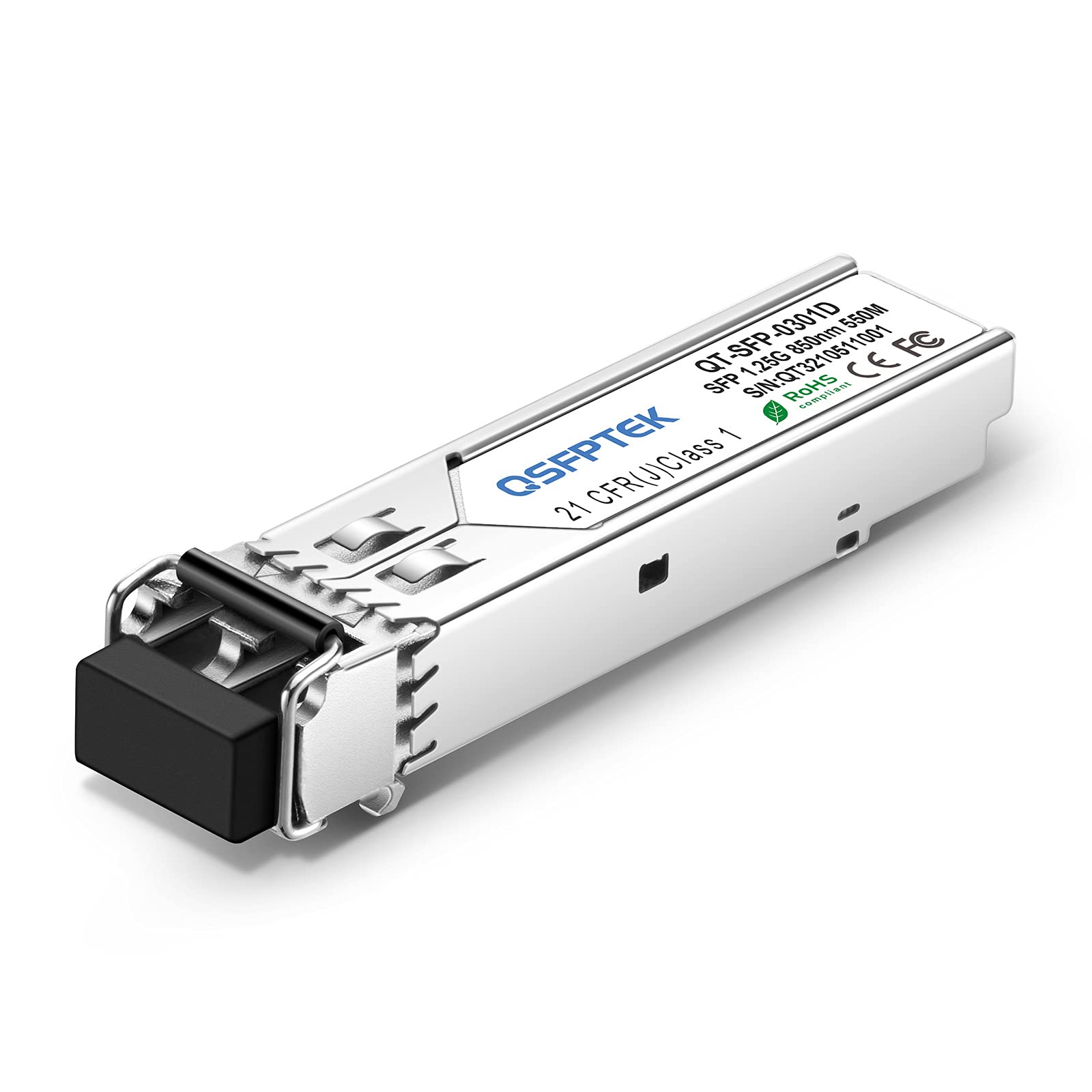 QSFPTEK 1.25G Gigabit SFP Module, 1000BASE-SX 850nm 550m DDM Multimode LC Mini-GBIC Transceiver for Cisco GLC-SX-MMD/GLC-SX-MM, Ubiquiti UF-MM-1G, Netgear, Mikrotik, D-LINK, Other Open Switches