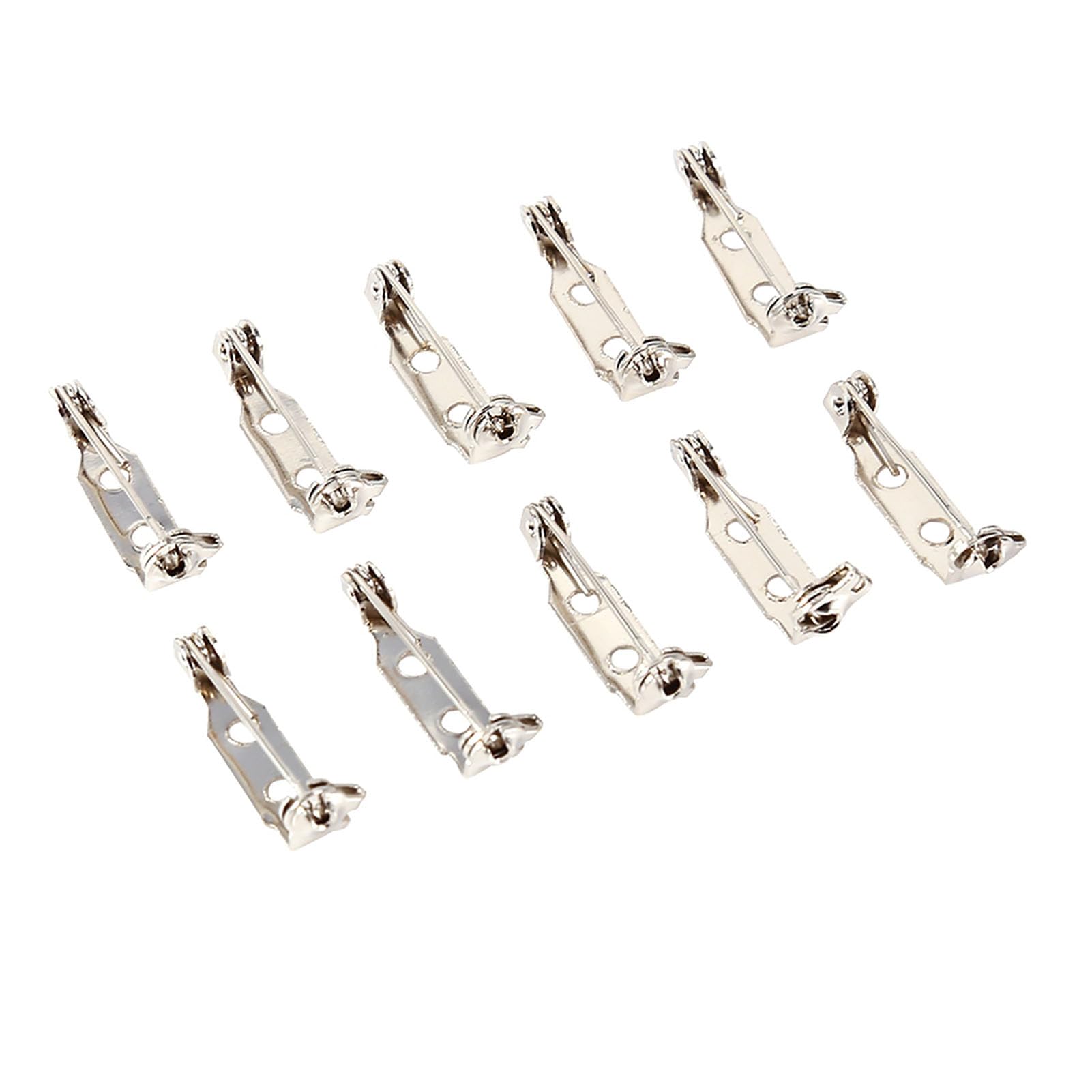 50Pcs Bar Pins Brooch Lock Back Safety Catch Rolling DIY Brooch Craft 20/25/32/38mm Silver(20mm)