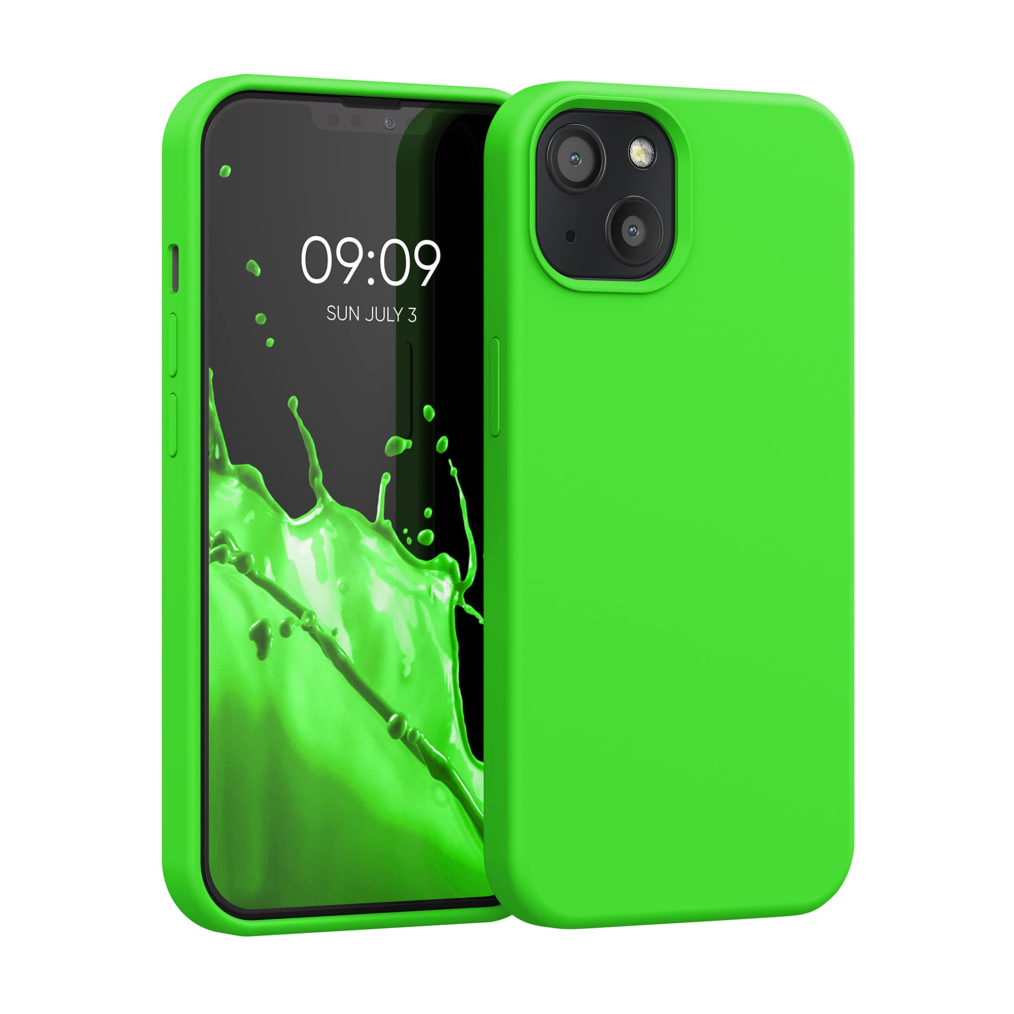 kwmobile Case Compatible with Apple iPhone 13 Case - TPU Silicone Phone Cover with Soft Finish - Lime Green — image 1