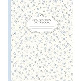 Coquette Composition Notebook: Blue Blur | College Ruled | 7.5 x 9.25" | 110 Pages