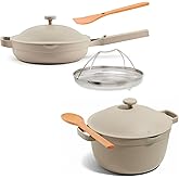 Our Place Cookware Duo | 7-Piece Ceramic Cookware Set with 10.5" Always Pan 2.0, 5.5 Qt Perfect Pot & Strainer Basket | Induction & Oven Safe up to 450°F | Nonstick, Non-Toxic Cookware | Steam