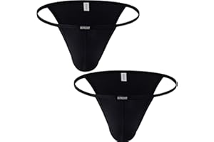 iKingsky Men's String Bikini Underwear High-leg Opening Briefs Sexy Brazilian Cut Bulge Underwear