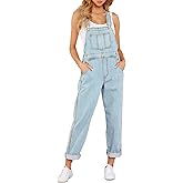 luvamia Women's Casual Stretch Adjustable Denim Bib Overalls Jeans Pants Jumpsuits