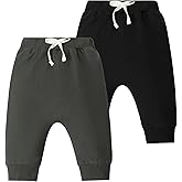TATAKERI 2-Pack Baby Boy Pant Toddler Jogger Pants Toddler Boy Sweatpants Casual Basic Infant Newborn Leggings