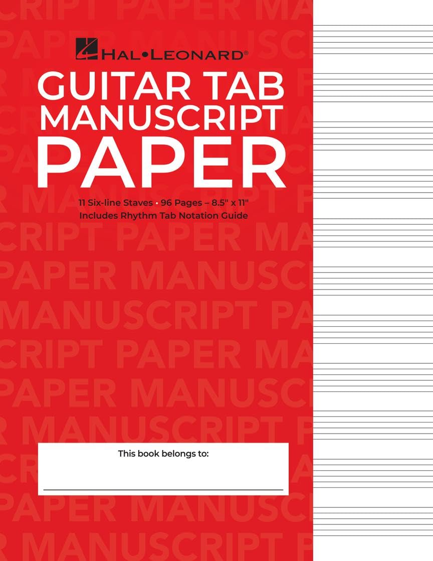 Guitar Tablature Manuscript Paper Wire-Bound Blank Sheet Music Book 11 Tablature Staves Per Page for Guitarists and Composers