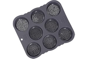 OSOLADY Silicone 8-Cavity Burger Bread Baking Pan Non-Stick Loaf Mold for Homemade Hamburger Buns Kitchen