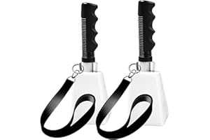 HONGDOUO Cow Bell, 2PCS Cheering Cowbells for Sporting Events, 10 Inch Large Cow Bells Noise Makers, Metal Cowbell Instrument with Ergonomic Handle for Football Games, Parties, Graduations, Farm Ranch