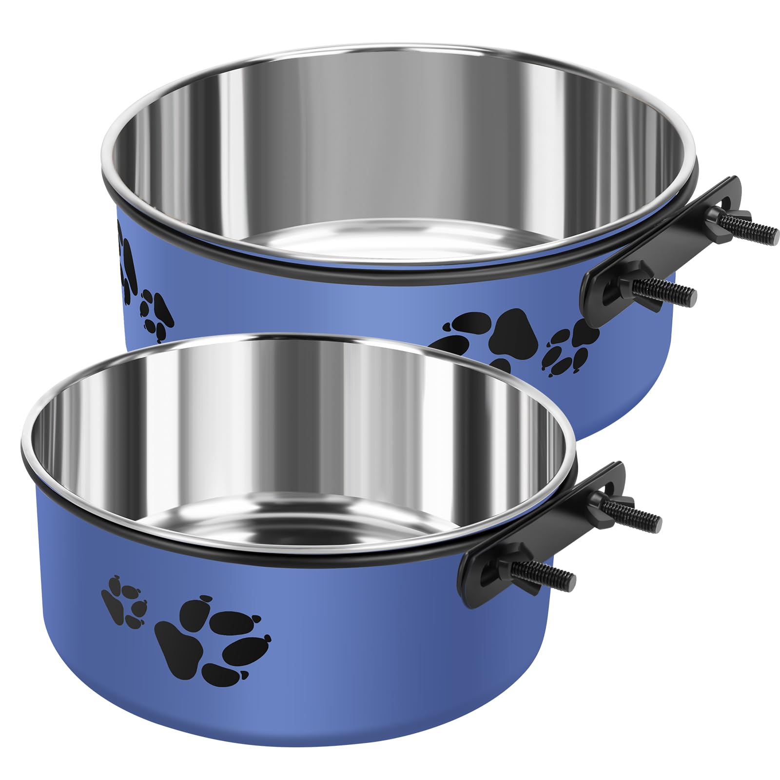Photo 1 of 2 Pack Dog Crate Set, Kennel Crate No Spill Pet Bowls, Stainless Steel Attached to Kennel Cage, No Spill for Medium Large Dogs