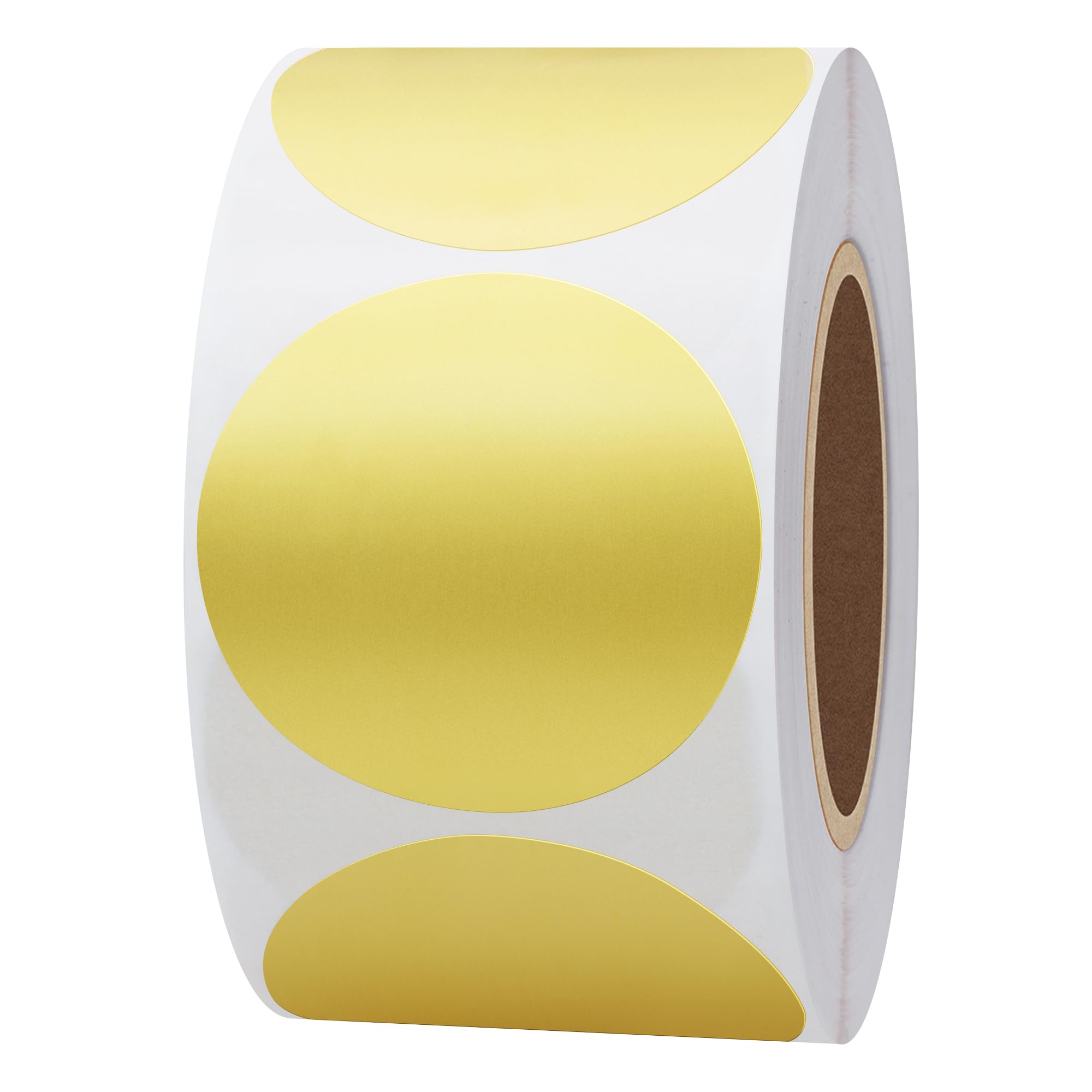Hylabelest Round Color Coding Dot Labels 1.5 Inch Metallic Foil Golden Stickers Adhesive Label 500 Per Roll (Golden)