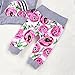 2Pcs Baby Girls Striped Hoodies Pocket T-Shirt Top with Floral Long Pants Christmas Clothes (6-12Months, Gray)