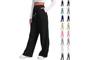 Sweatpants Women Wide Leg Sweat Pants Straight Sweats Fleece Baggy Jogging Tall Yoga Lounge Track with Pockets Joggers