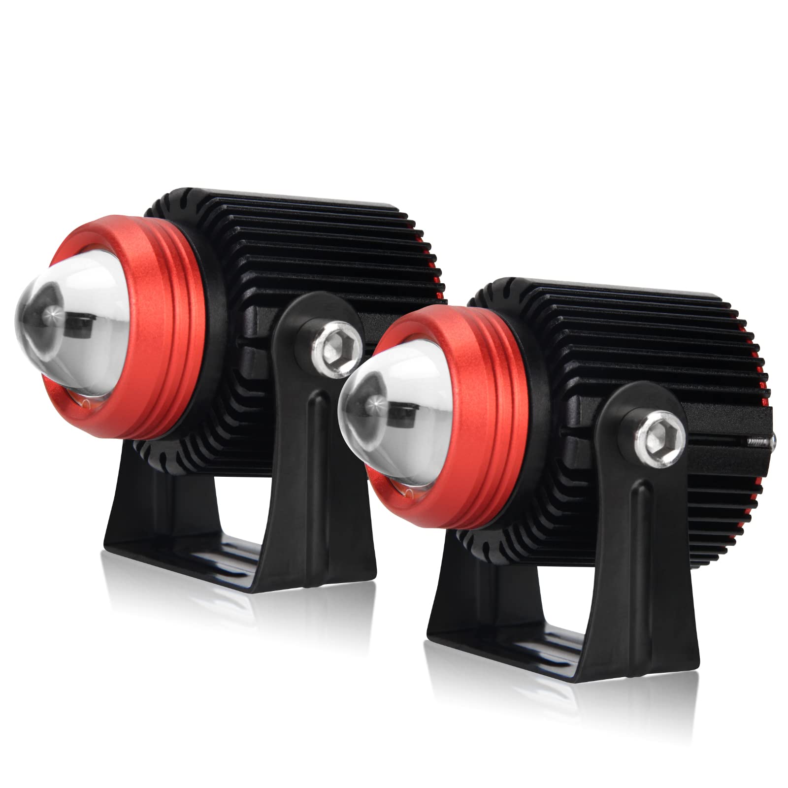 OPP ULITE Motorcycle Driving Fog Lights, White Amber LED Auxiliary Headlights 30W Waterproof LED Spotlight Work Light for Motorcycle Quad Scooter Car Truck Boat Bike