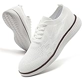 DLWKIPV Mens Slip On Sneakers Walking Tennis Shoes Running Gym Athletic Workout Non Slip Fashion Casual Lightweight Breathable Soft Sole Mesh White US 11