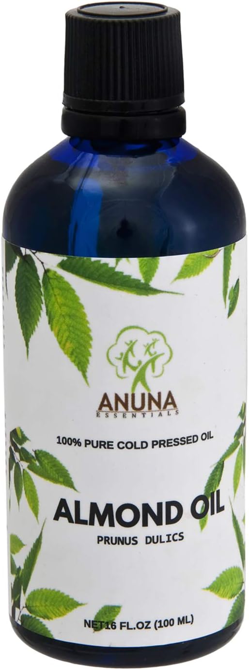 Anuna Essentials Sweet Almond Oil - 3.38 Oz, 100% Pure, Natural, Undiluted: Health & Personal Care