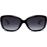 SOJOS Vintage Square Sunglasses for Women Polarized UV Protection Havana Frame SJ2111