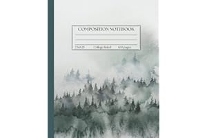 Composition Notebook: Watercolor Forest Composition Notebook College Ruled 7.5" x 9.25", 100 Pages