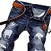 WEEN CHARM Ripped Jeans for Men Distressed Biker Slim Fit Straight Fit Destroyed Washed Jeans Moto Denim Pants