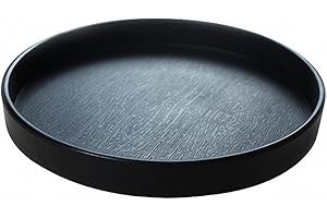 OMEM Reptile Food Bowl Water Dish,Feeding Dish, Tortoise Bowl (M, Black)