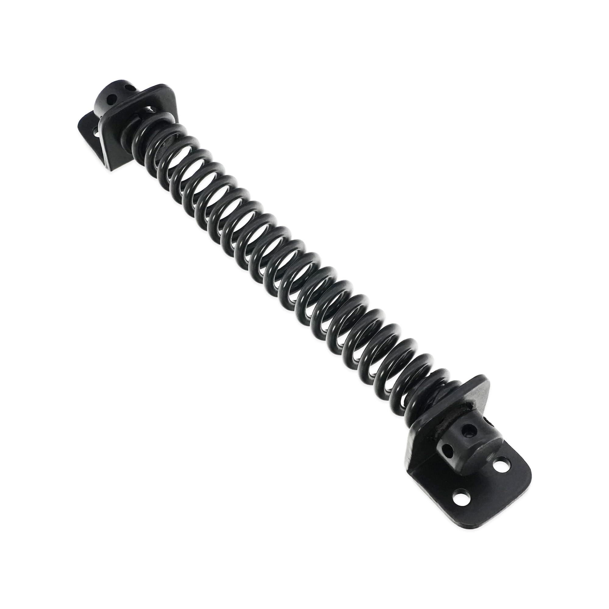 Heavy Duty 8” 200mm Iron Self Closing Gate Spring Closure Adjustable Tensioner Epoxy Black for Garden Doors Fence Doors, Wooden Gates