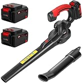 MZK 20V Cordless Leaf Blower, Lightweight Electric Blower | with 2 x 4.0Ah Batteries &amp; Fast Charger ,Powerful Wind Speeds for Leaves, Patio, Lawn &amp; Yard Debris