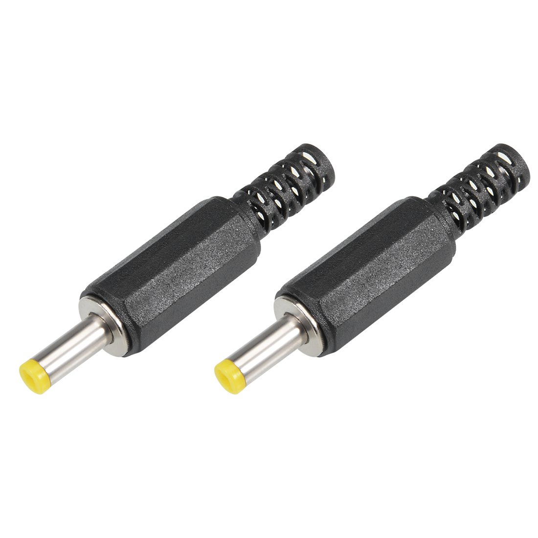 sourcing map 2Pcs DC Male Connector 4.0mm x 1.7mm Power Cable Jack Adapter Black