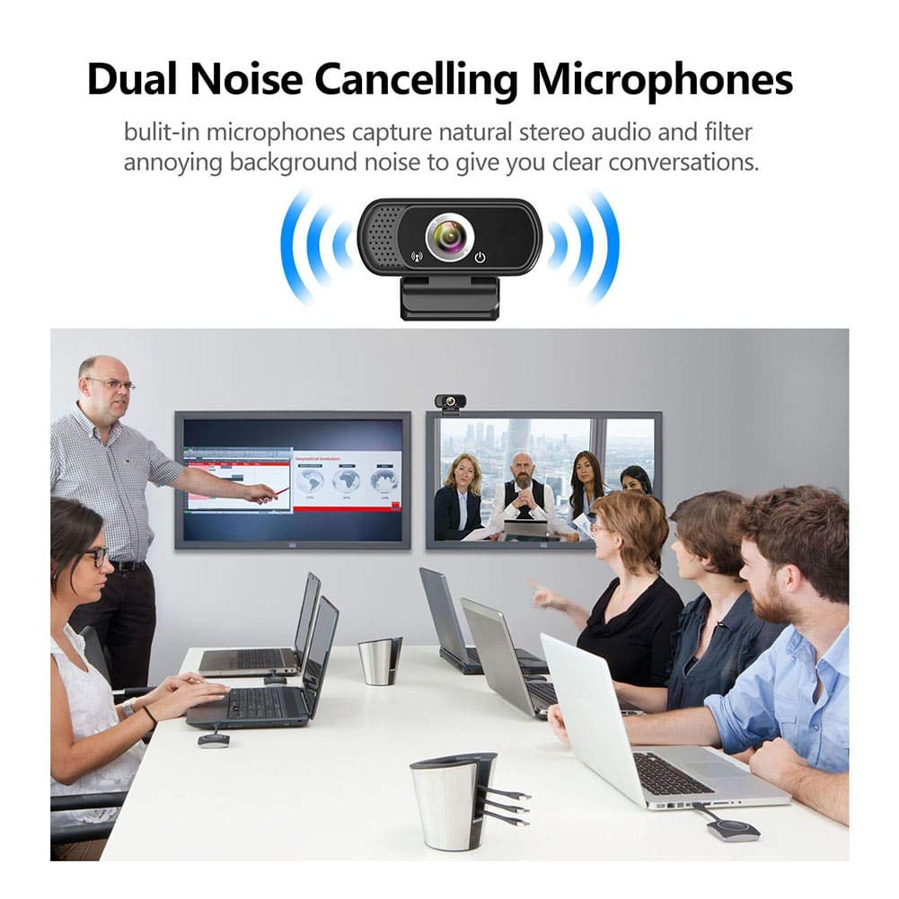 USB Webcam with Microphone, Full HD 1080P Video Calling and Recording, Web Cameras for Computers, Desktop or Laptop Webcam