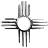 Shine On Zia New Mexico Chrome Car Emblem | 3D Auto Badge (Silver)