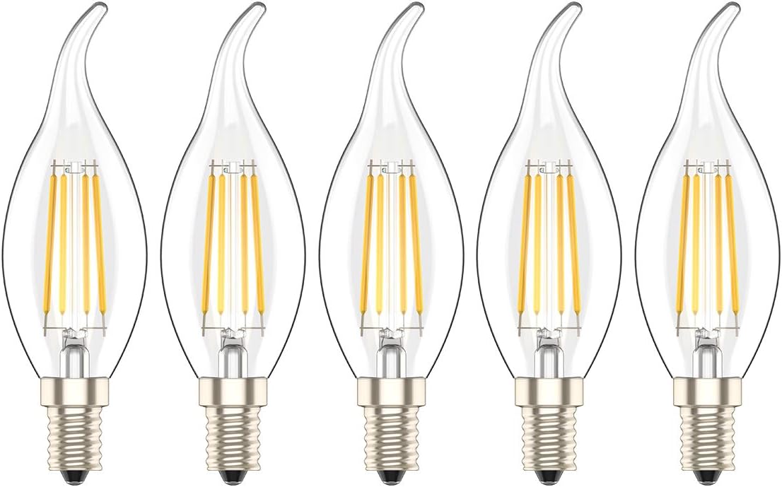 C35 4Watt E14 LED Candle Bulbs, 30Watt Incandescent Bulb Replacement,300lm, Warm White 2700K, Dimmable