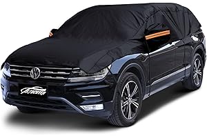 ALTOCOVER Half Car Cover Top SUV, Hail Protector Car Cover with Cotton Liner, Sunroof & Windshield Cover for Ice and Snow, All Weather Vehicle Body Cover for Sun, Rain, Dust, Fit SUV L