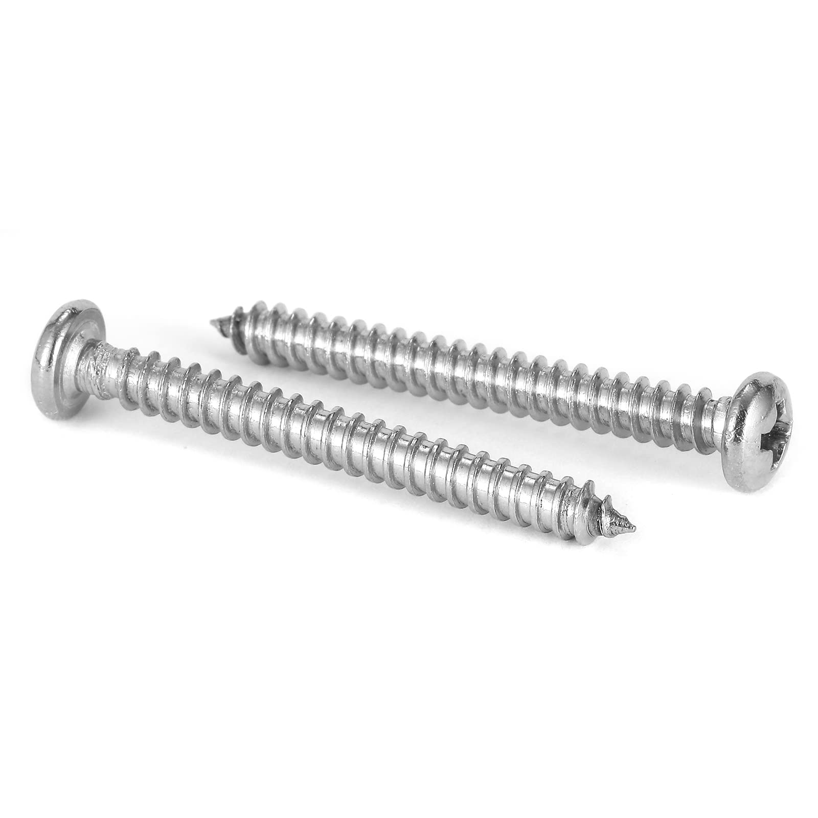Photo 1 of #4 x 1-1/4" Wood Screw 100Pcs 18-8 (304) Stainless Steel Pan Head Fast Self Tapping Drywall Screws by SG TZH