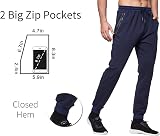 HCSS Mens Joggers Tracksuit Bottoms Navy Blue M with Zip Pockets Elastic Waist view 2