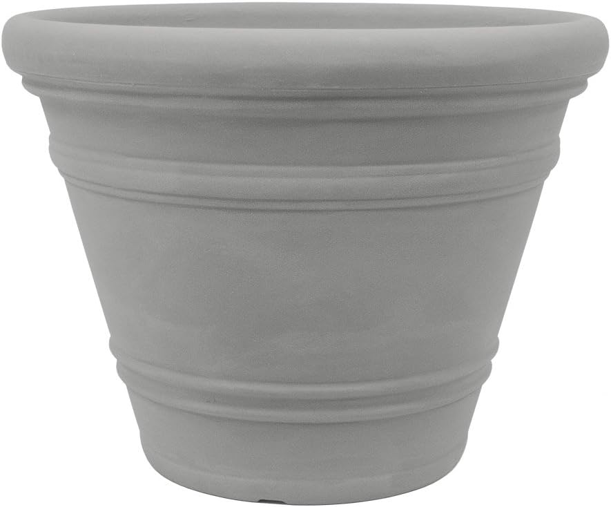 Planters Online Resin Pienza Planter, 32"/X-Large, Grey Stone