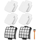 Replacement Filters for Shark Stratos AZ3002 AZ3000 AZ3000W DuoClean PowerFins Upright Vacuum Cleaner 2 Filters 4 Foam & Felt