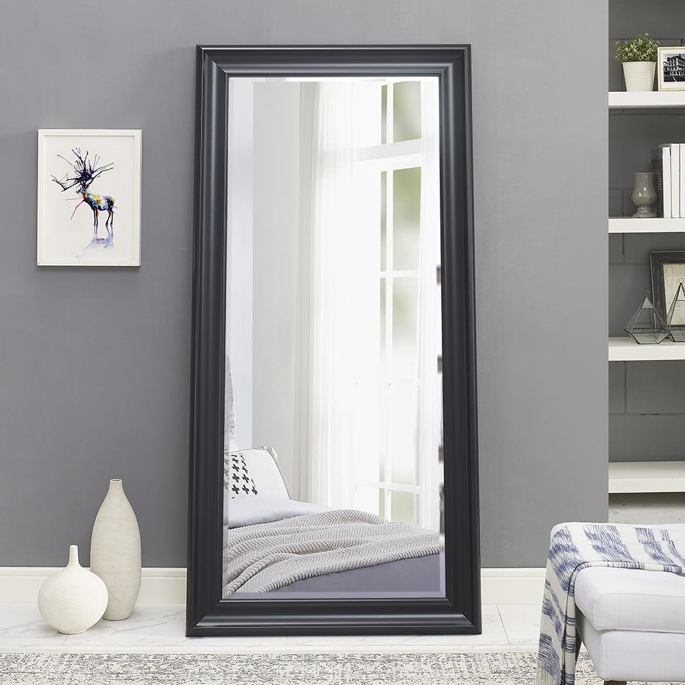 Naomi Home Framed Floor Mirror Black/65" x 31"