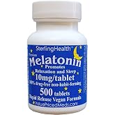 Melatonin 500 count 10mg Quick Dissolve Vegan Super Strength