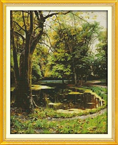 Cross Stitch Stamped Kits for Advance The Jungle Stream Patterns Printed 11 CT Cross-Stitching DIY Handmade Needlework Set Embroidery Frameless Home Decoration 30.81"ร37.83"