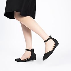 Cusolemore Women's Closed Toe Flat Shoes with Ankle