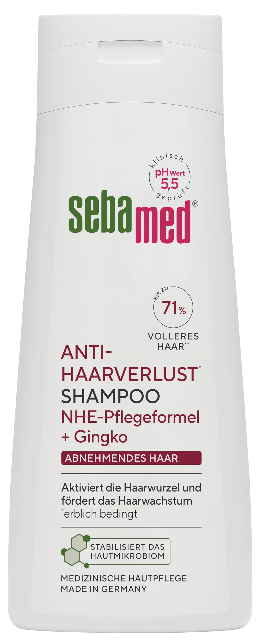 Sebamed Anti-Haarverlust Shampoo, Shampoo gegen Haarausfall, für kräftiges und gesundes Haar, fördert das Wachstum und aktiviert die Haarwurzel, bis zu 71% volleres Haar*, 200 ml