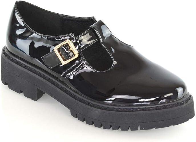 black platform school shoes
