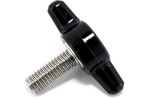 THUMB SCREW DEPOT #10-32 x 1/2" Thumb Screw Stainless Steel - Black Tee Wing Plastic Knob - Fine Thread Thumbscrew - Length: 0.500" - Proudly Built in USA - Package of (4)