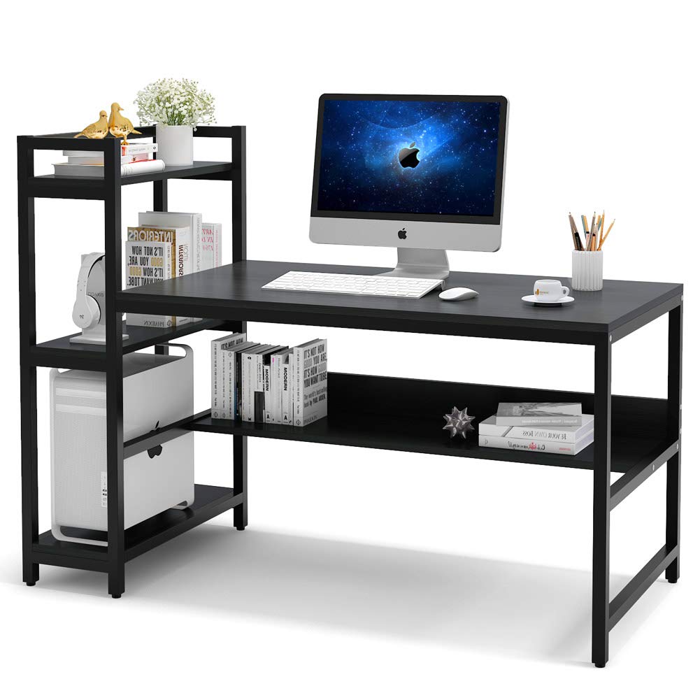 Buy Tribesigns Computer Desk with 4Tier Storage Shelves, 60 inch