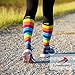 CompressionZ 20-30 mmHg Compression Socks Men & Women - Knee High Support Stockings (Rainbow Stripes, X-Large)