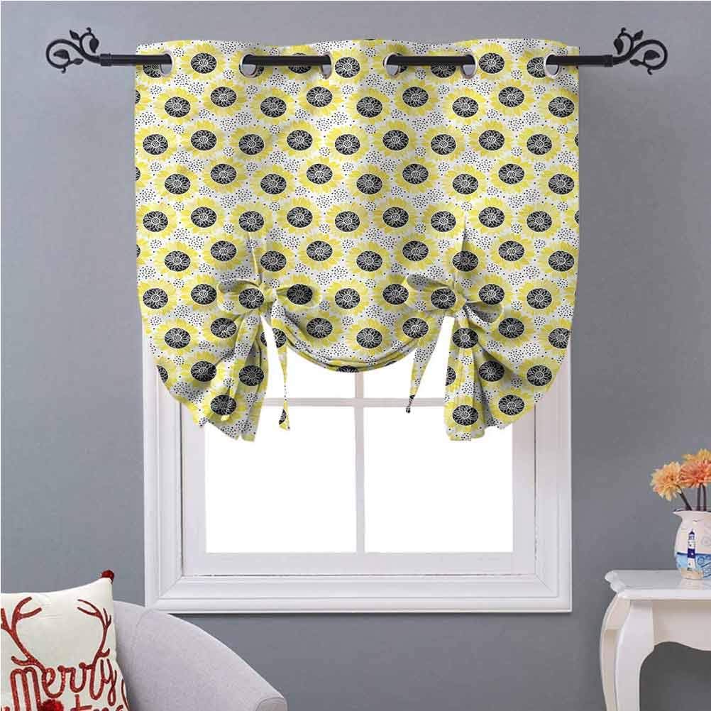 Aishare Store Kitchen Curtain Valance Sunflower Helianthus Pattern