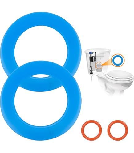 IFealClear Toilet Flush Valve Seal 2-Pack - Blue Rubber Ring Replacement For American Standard Champion 4 & Eljer Titan 4