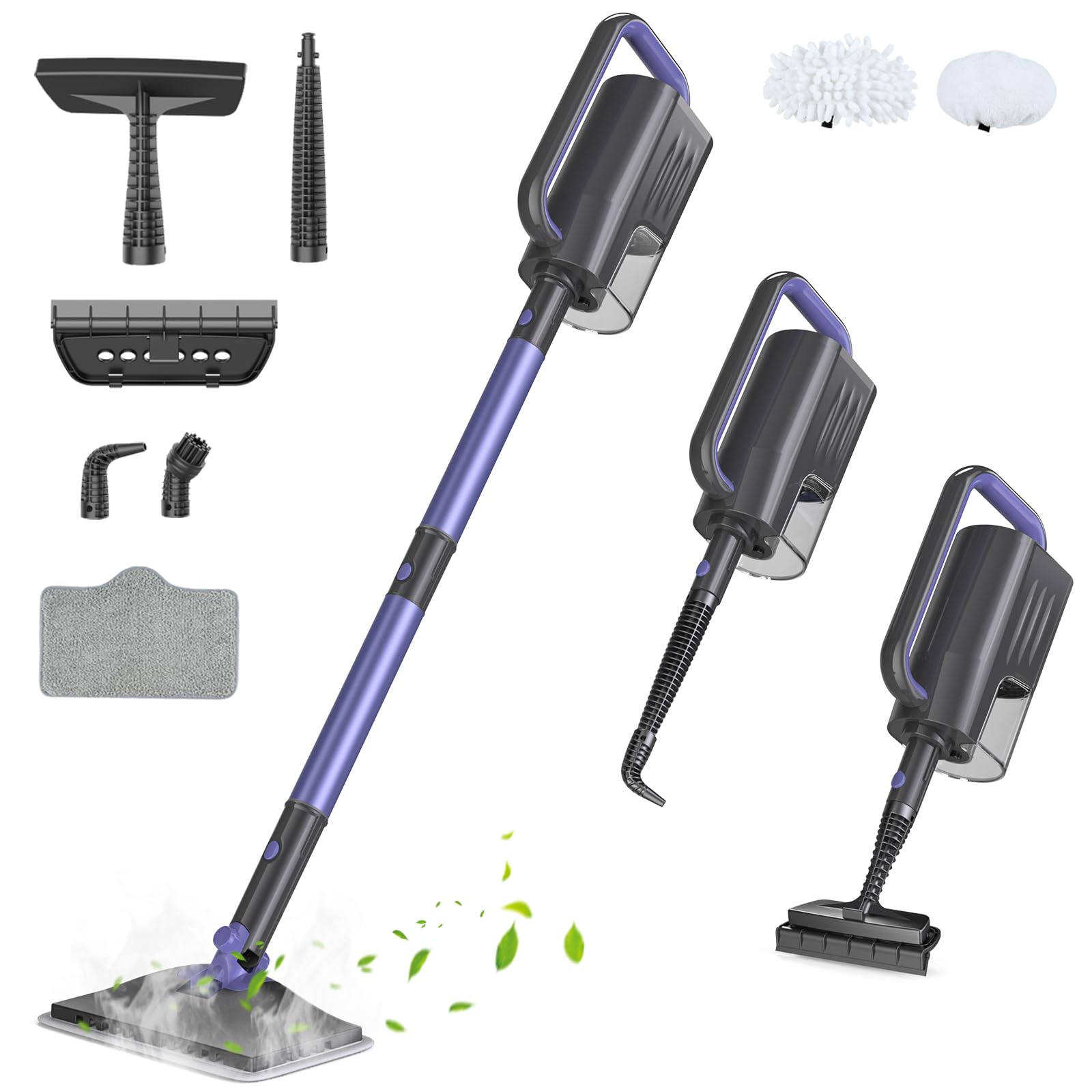 Photo 1 of Gatlei 6-in-1 Steam Mop with Detachable Handheld Steamer Professional Steam Mop for Floor Cleaning, Sanitizing Steam Cleaner with Hot Vapor Technology Amethyst