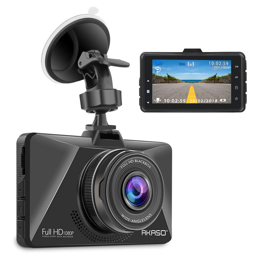 [Updated Version] AKASO Dash Cam, Car Dashboard Camera Recorder with 1080P Full HD 3" LCD Screen, 170&deg; Wide Angle Lens, Loop Recording, Night Vision (C200)