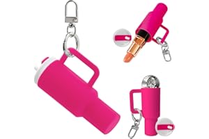 CHINOVI Mini Cup Keychain, Tumbler Cup Lip Balm Holder Keychain for Women Stanley Cup Accessories Cute Charms for Handbags Backpack