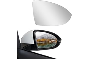 VRASLY Passenger Right Side Heated Mirror Glass Compatible With Volkswagen VW Golf MK7 / 2015-2021 Golf Golf GTI / 2015-2019 Golf R Golf SportWagen / 2017-2019 Golf Alltrack / 2019-2021 Jetta
