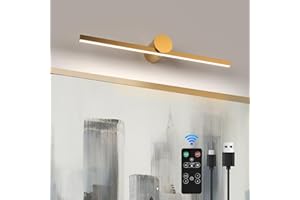 ZitoStory Battery Operated Picture Light with Remote,Wireless Dimmable Art Lights for Paintings Rechargeable Gallery Light Artwork Lighting for Canvas, Portrait (Gold,12'' Inch)